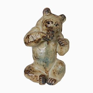 No. 21675 Bear Figure in Ceramic by Knud Kyhn for Royal Copenhagen