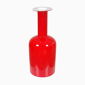 Vaso in vetro rosso di Otto Brauer Holmegaard