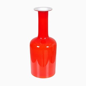 Vase en Verre Rouge de Otto Brauer Holmegaard