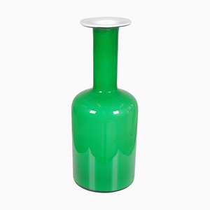 Green Glass Vase from Otto Brauer Holmegaard