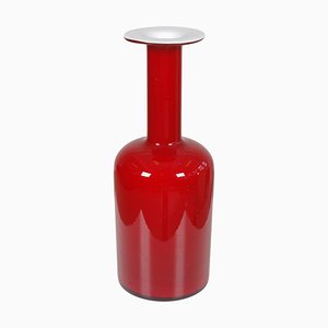 Dark Red Glass Vase from Otto Brauer Holmegaard
