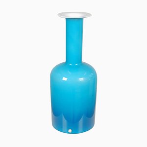 Vase en Verre Bleu de Otto Brauer Holmegaard