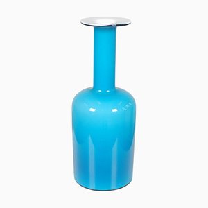 Vase en Verre Bleu de Otto Brauer Holmegaard