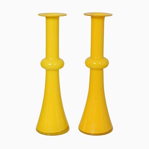 Yellow Glass Vases from Holmegaard