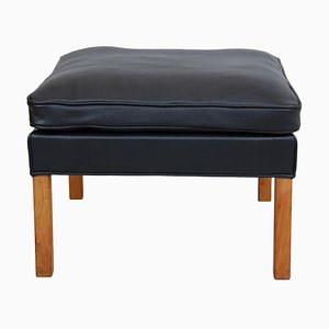 Black Berlin Leather 2202 Ottoman by Børge Mogensen for Fredericia