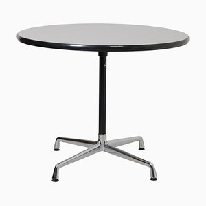Tavolino da caffè laminato grigio con bordo in gomma nera di Charles Eames per Vitra
