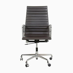 Dark Brown Leather Ea-119 Office by Charles Eames for Vitra, 2000s