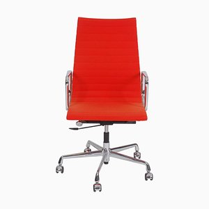 Chaise de Bureau Ea-119 en Tissu Patiné Orange par Charles Eames pour Vitra, 2000s