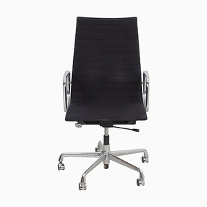 Chaise de Bureau Hopsak Ea-119 en Tissu Noir par Charles Eames pour Vitra