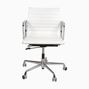 White Leather Ea-117 Office Chair by Charles Eames for Vitra, 2000s