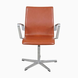 Cognac Classic Leather Oxford Chair by Arne Jacobsen, 2007