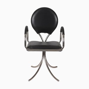 PH 506 Armchair with Black Leather by Poul Henningsen