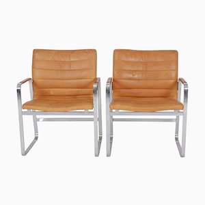 Set of Bo-850 Armchairs in Patinated Leather by Jørgen Lund and Ole Larsen