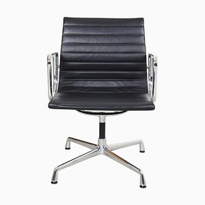 Black Leather and Chrome EA-108 Conference Chair by Charles Eames for Vitra, 1990s