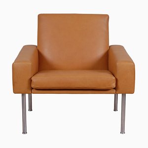 Cognac Aniline Leather Airport Chair by Hans J. Wegner for Getama