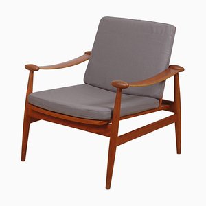 Spade Chair in Teak & Grey Fabric Cushions by Finn Juhl for France & Søn / France & Daverkosen