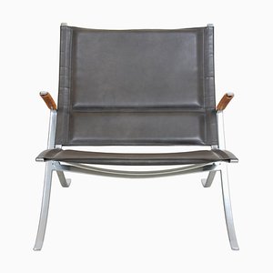 FK-82 Armchair in Black Leather by Fabricius and Kastholm for Kill International, 2000s