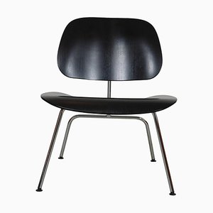 Sedia da scrivania LCM in frassino laccato nero di Charles Eames per Vitra