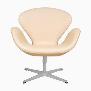 Swan Chair mit natürlichem Vacona Leder von Arne Jacobsen für Fritz Hansen