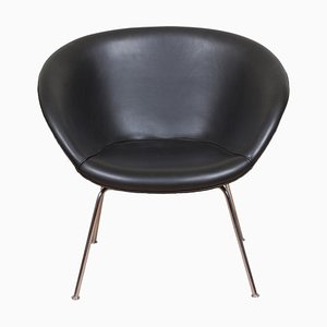 Chair with Original Black Leather by Arne Jacobsen for Fritz Hansen