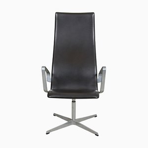 Oxford Desk Chair in Leather by Arne Jacobsen, 2000s