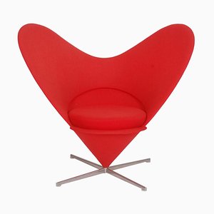 Silla Heart Cone de tela roja de Verner Panton para Vitra