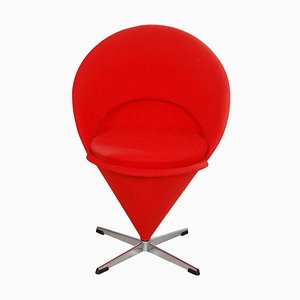 Red Tonus Fabric Cone Chair by Verner Panton for Fritz Hansen, 1920s