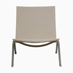 PK-22 Lounge Chair in Canvas Fabric by Poul Kjærholm for Fritz Hansen