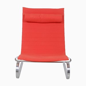 PK 20 Armchair in Red Orange Fabric by Poul Kjærholm for Fritz Hansen