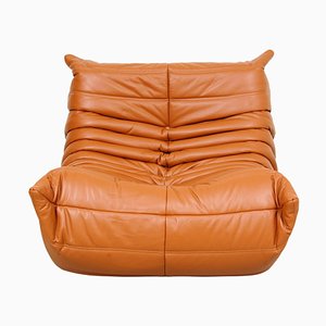 Togo Lounge Chair in Cognac Leather by Michel Ducaroy for Ligne Roset, 1970s