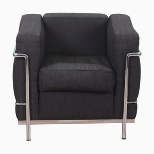 LC-2 Armchair in Grey Fabric by Le Corbusier for Cassina