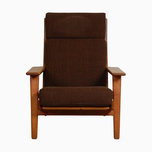 GE-290A Lounge Chair in Brown Fabric by Hans Wegner for Getama, 1980s