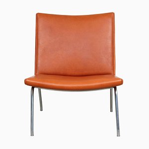 AP-40 Airport Chair in Patinated Cognac Aniline Leather by Hans J. Wegner