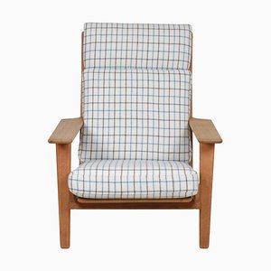 GE-290A Chair in Striped Fabric by Hans J. Wegner for Getama