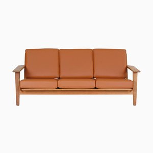 Divano GE-290 in pelle color cognac di Hans J. Wegner per Getama