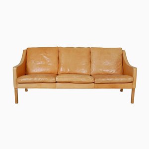 Three Seater 2209 Sofa in Leather with Patina by Børge Mogensen for Fredericia, 1990s