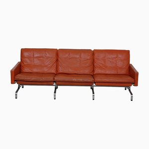 PK-31/3 Sofa in Patinated Cognac Leather by Poul Kjærholm for Kold Christensen, 1970s