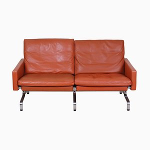 Canapé Kold Christensen Pk-31/2 en Cuir Cognac par Poul Kjærholm, 1970s