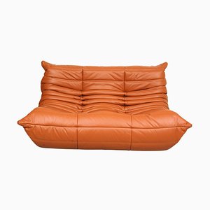 Togo 2-Seater Sofa in Cognac Classic Leather by Michel Ducaroy for Ligne Roset, 1970s