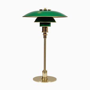 Green Ph-3/2 Table Lamp in Brass by Poul Henningsen for Louis Poulsen, 1970s