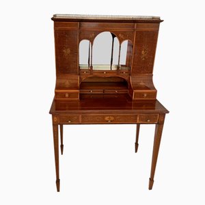 Bureau Victorien Antique en Acajou Marqueté, 1880s