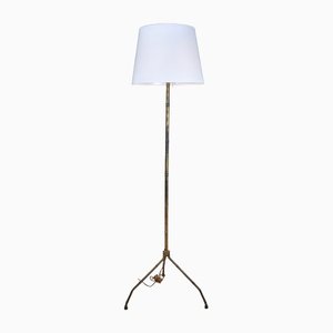Pied de Lampe Métallique en Bambou, 1950s