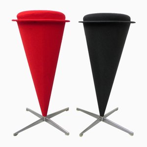 Cone Stools attributed to Verner Panton for Plus-Linje, 1960s, Set of 2