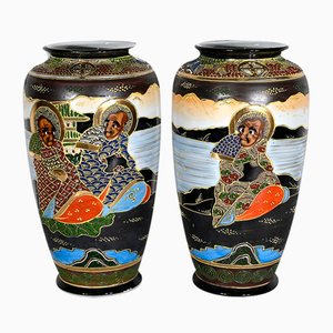 Vases Satsuma en Porcelaine, Japon, 1890s, Set de 2