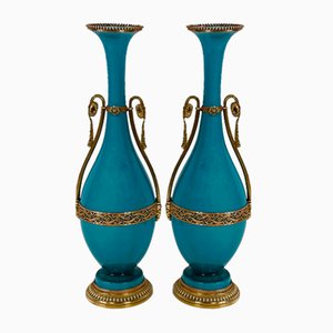 Beginning 20th Century Art Nouveau Porcelain Vases, 1890s, Set of 2