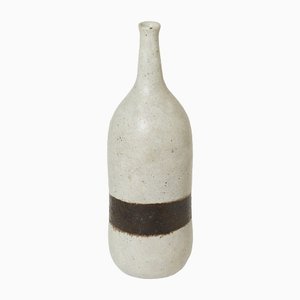 Beige Brown Glazed Stoneware Ceramic Vase from Bruno Gambone, 1970s