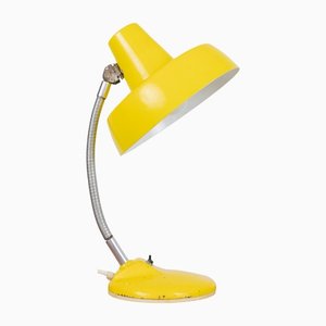Gelbe Tischlampe mit Schwanenhals, 1960er