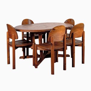 Tavolo da pranzo e sedie di Rainer Daumiller per Membro dell'Association of Danish Furniture Industries, anni '70, set di 7