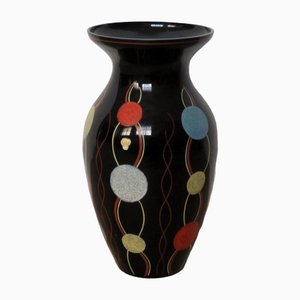 Grand Vase en Verre Peint à la Main de Ilmenau, 1950s