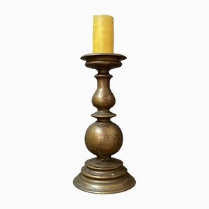 Ancient Italian Baroque Era Bronze Candlestick, 1650s